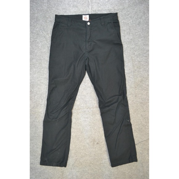 Livsn Pants Mens 33x32 Black Stretch Twill Hiking Zip Pocket Organic Cotton - Picture 1 of 16